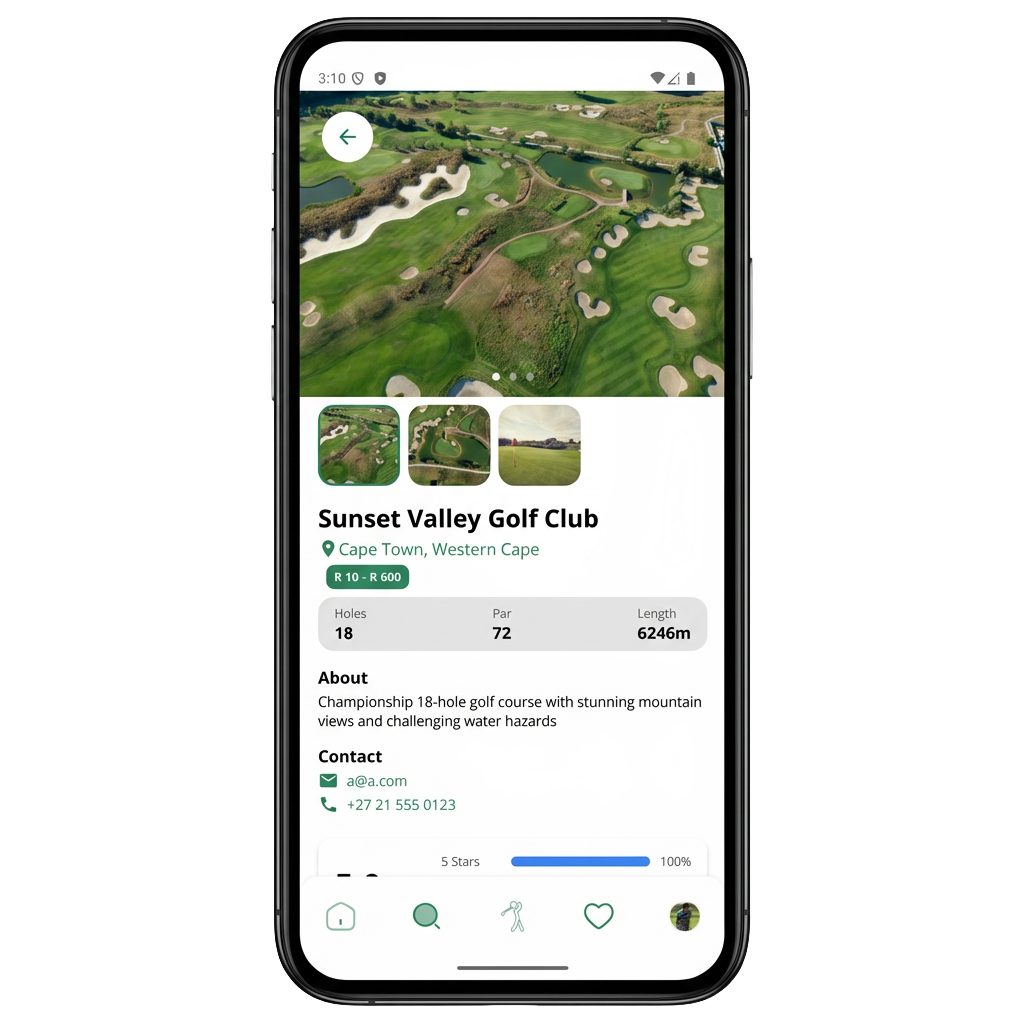 PlayGolf course detail screen